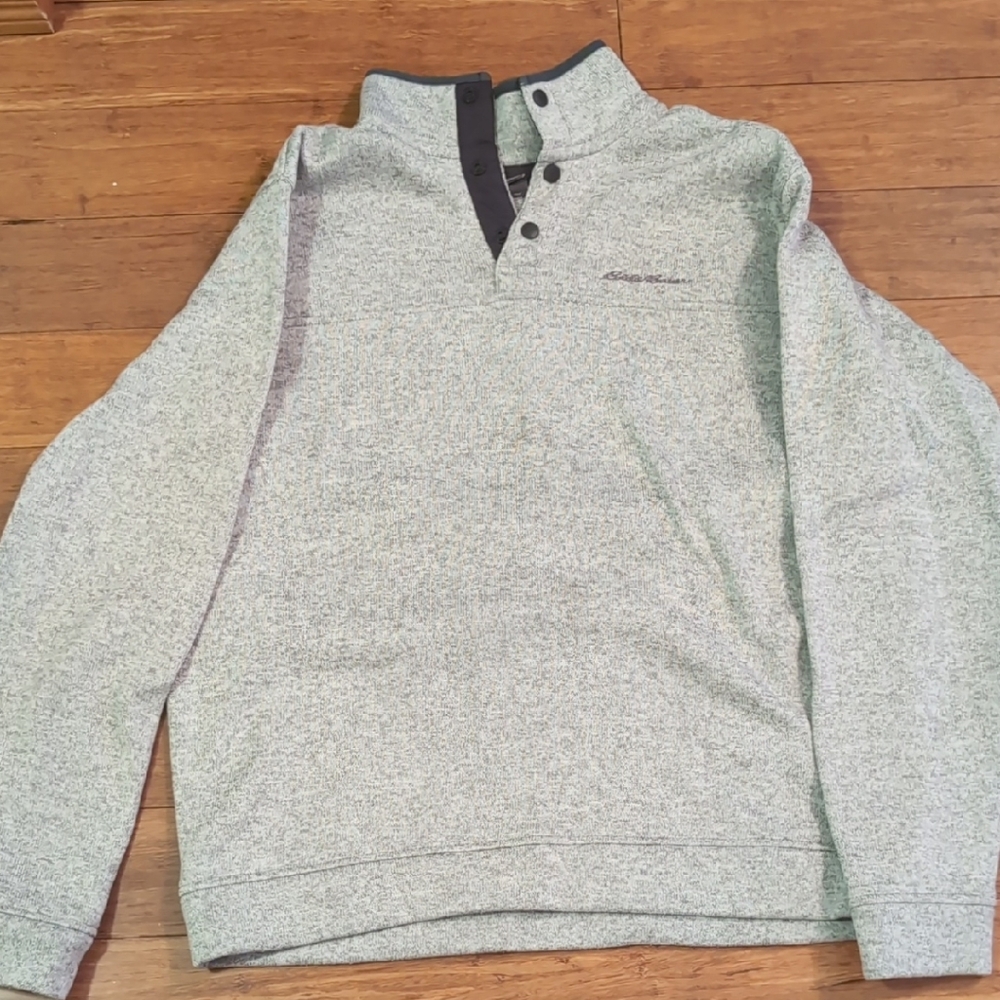 Eddie Bauer Men's Heathered Gray Crewneck Sweater
